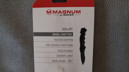 НОВИЙ Ніж Boker Magnum BMF Knife - має все необхідне: різак для ременів безпеки,. . фото 6