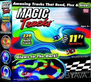 Светящаяся гоночная трасса Magic Tracks 220 деталей (В комплекте гоночная машинк. . фото 1
