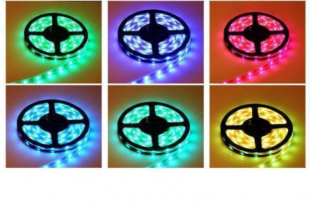 Світлодіодна стрічка LED 5050/2835/3528 RGB комплект 5 метрів, різнобарвна
Гнучк. . фото 4