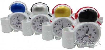 Часы-будильник детские "Космонавт" 14см, с подставкой-стаканом, 4 цвета
Продаетс. . фото 1
