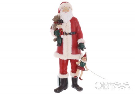 Новорічна декоративна статуетка Санта з іграшками 13*10*38см
Розмір 13*10*38см
М. . фото 1