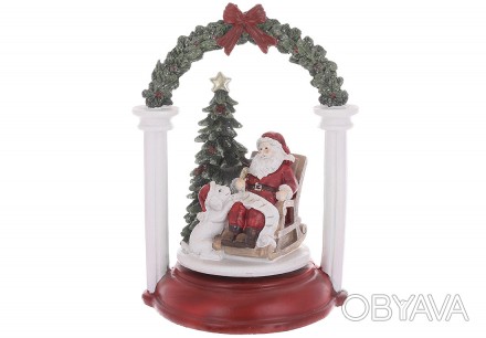 Новорічний декор з музичним супроводом (пісня Jingle Bell) Санта Клаус у кріслі . . фото 1