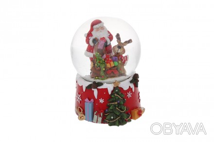 Декоративна водяна куля Санта з оленем 13.5см з музикою
Розмір 10.5*10.5*13.5см
. . фото 1