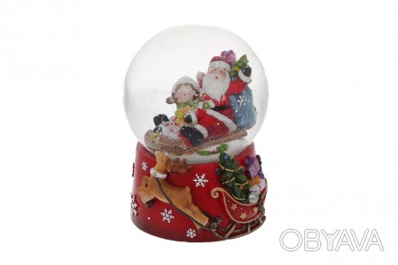 Декоративна водяна куля Санта на санях 13.5см з музикою
Розмір 10.5*10.5*13.5см
. . фото 1