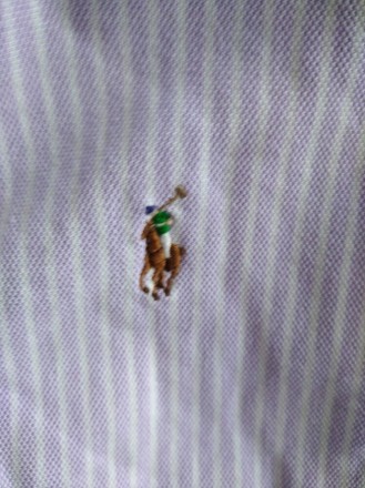 Унисекс рубашка в полоску, р. С, Ralph Lauren .
Цвет - белый, сиреневый.
ПОГ 4. . фото 6