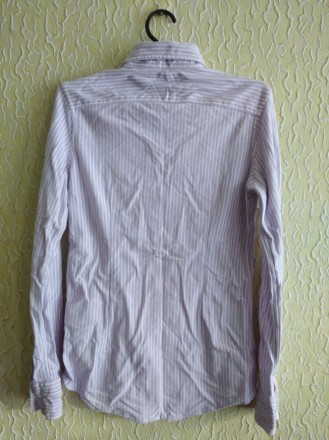 Унисекс рубашка в полоску, р. С, Ralph Lauren .
Цвет - белый, сиреневый.
ПОГ 4. . фото 4