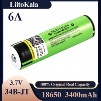 Акумулятор 18650 LiitoKala (ЛітоКала) Lii 34B-JT 18650 li-ion 3400 mAh — літій-і. . фото 2
