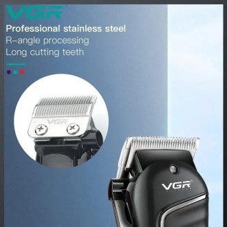 
Машинка для стрижки волос электрическая аккумуляторная с дисплеем VGR V-683 + 4. . фото 8