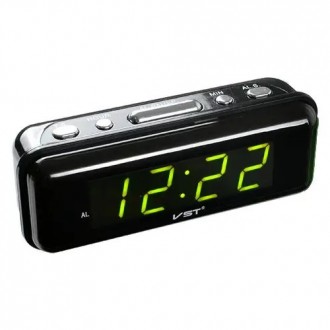 
Настільний LED-годинник із зеленим підсвічуванням VST-738, електронний годинник. . фото 3