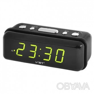
Настольные LED часы с зеленой подсветкой VST-738, электронные часы с будильнико. . фото 1