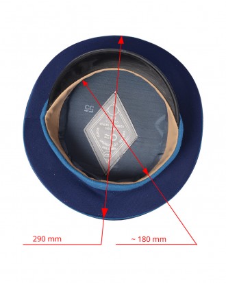 Офицерская парадная фуражка складского хранения без фурнитуры синий околыш детал. . фото 6