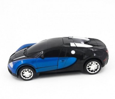 Машинка радіокерована трансформер Robot Car Bugatti Size12 СИНЯ ⁇ Робот-трансфор. . фото 6