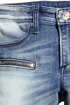 Джинси з супереластичного миття джинсового джинсу з декоративними швами та блиск. . фото 5