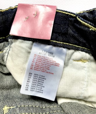 Джинси з кишенями від миття джинсового. Талія - ​​це регульована еластична смуга. . фото 3