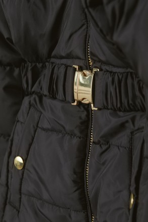 Утепленная куртка из тканого материала с отстегивающимся капюшоном на плюшевой п. . фото 4