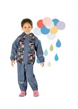 Куртка-дождевик для маленькой модницы бренда Lupilu (Германия). Застегивается на. . фото 3