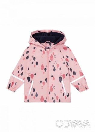 Теплая куртка-дождевик на флисовой подкладке для маленькой модницы бренда Lupilu. . фото 1