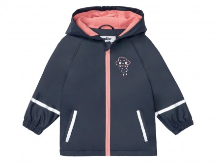 Теплая куртка-дождевик на флисовой подкладке для маленькой модницы бренда Lupilu. . фото 2