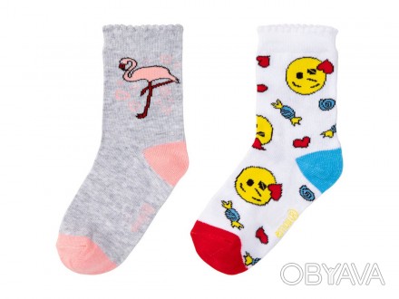 Шкарпетки з м'якої бавовни, верх на гумці. Із принтом Emoji. Оптимальна посадка . . фото 1