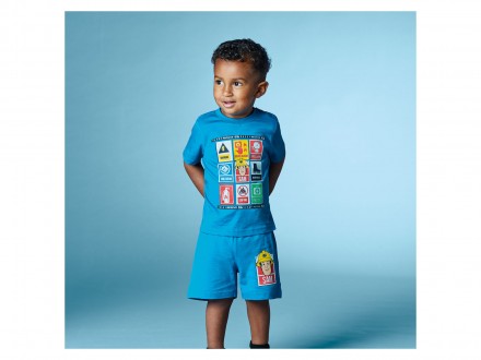 Летняя детская трикотажная пижама. Комплект состоит из шортиков и футболки. В га. . фото 3