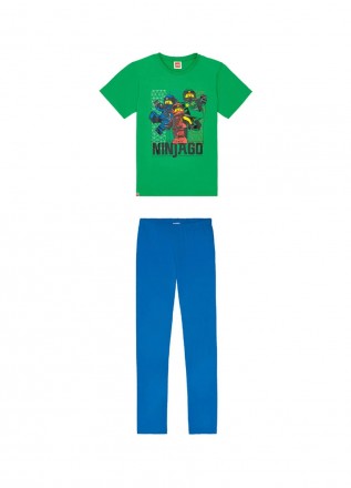Пижама с принтом Lego для мальчиков. Футболка из мягкого хлопкового трикотажа с . . фото 2