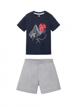 Летняя детская трикотажная пижама. Комплект состоит из шортиков и футболки. В га. . фото 2
