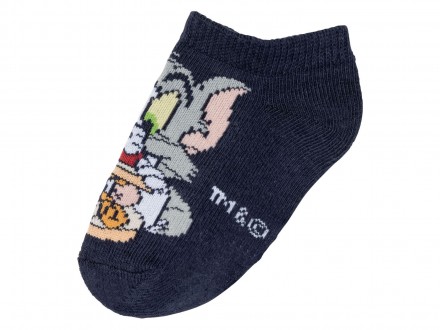 Короткі шкарпетки з м'якої бавовни, верх на гумці. Із принтом Tom and Jerry. Опт. . фото 5
