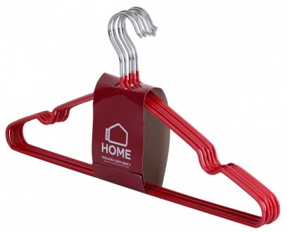 Короткий опис:Набор вешалок для одежды Idea Home Red 40,5х21х0.3 см, 8 шт (67221. . фото 2