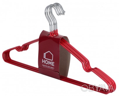 Короткий опис:Набор вешалок для одежды Idea Home Red 40,5х21х0.3 см, 8 шт (67221. . фото 1