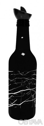Короткий опис:Пляшка для олії HEREVIN Black Marble. Об'єм: 0.33 л. Матеріал: скл. . фото 1