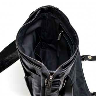 Наплечная кожаная сумка с ручкой из кожи наппа GA-6045. Оптимальный размер, два . . фото 3