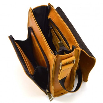 Кожаная сумка-планшет через плечо Rcam-3027-4lx бренда TARWA песочный цвет с кла. . фото 3