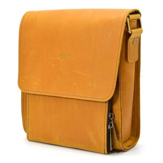 Кожаная сумка-планшет через плечо Rcam-3027-4lx бренда TARWA песочный цвет с кла. . фото 5