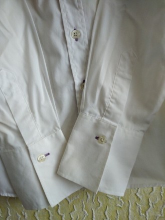 Белая женская классическая рубашка, р.40, Greiff.
Цвет - белый, фиолетовый.
Со. . фото 7