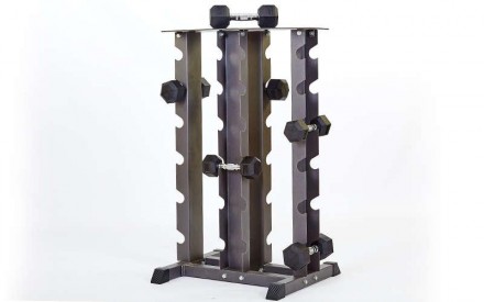 Подставка (стойка) четырехсторонняя для гантелей Zelart 
Материал: металл.
Разме. . фото 3