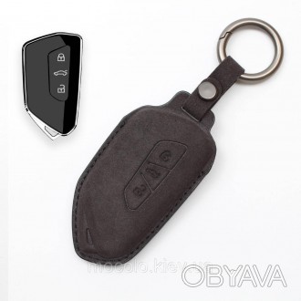 
Чохол з алькантари для ключа Volkswagen ID3, ID4, ID6, Golf MK8 (темно-сірий)
Ч. . фото 1