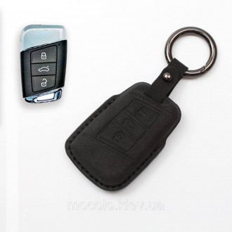 
Чохол з алькантари для ключа Volkswagen ID3, ID4, ID6, Golf MK8 (темно-сірий)
Ч. . фото 2