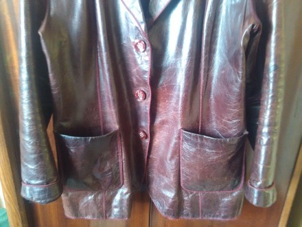Продам женский кожаный пиджак, производство Турция. Пиджак в отличном состоянии.. . фото 4