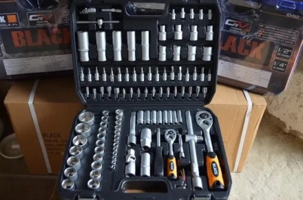 Набір інструментів 108 елементів BLACK + Benson 6-22 мм рожково-накидних ключів . . фото 8