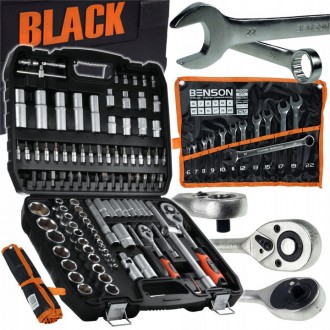 Набір інструментів 108 елементів BLACK + Benson 6-22 мм рожково-накидних ключів . . фото 2