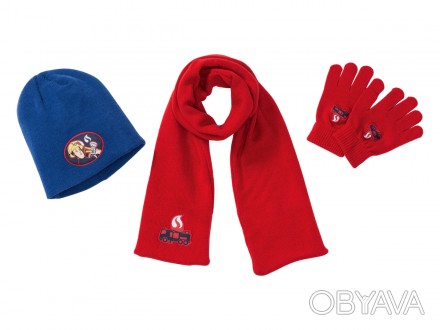 Комплект из шапки, перчоток и шарфа из мягкого, тонкого, двухслойного трикотажа . . фото 1