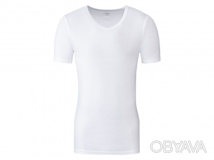 Нательная базовая однотонная футболка из натурального хлопка от Немецкого бренда. . фото 1