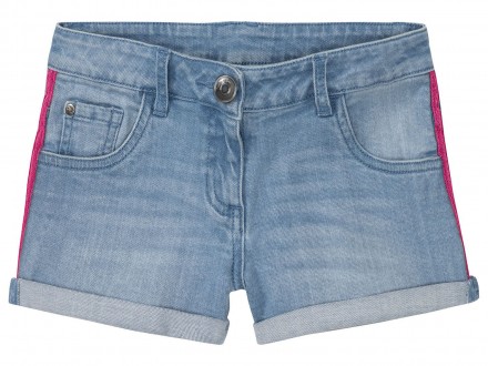 Короткие эластичные джинсовые шорты с вышивкой. На талии регулируемая резинка, а. . фото 2