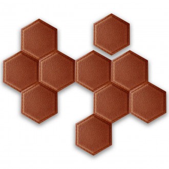 Декоративний шестикутник самоклеючий під шкіру помаранчевий 200x230мм (1103)
Екс. . фото 4