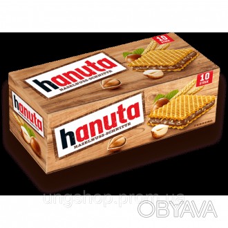 Вафли Hanuta c шоколадом и орехами в коробке 220 гр Вафли Hanuta c обильной шоко. . фото 1