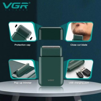 Сеточная электробритва VGR V-390 - Это ультратонкий, удобный, простой и стильный. . фото 6