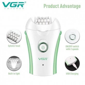 Эпилятор домашний женский аккумуляторный пинцетный с подсветкой VGR 5W (V-705) &. . фото 2