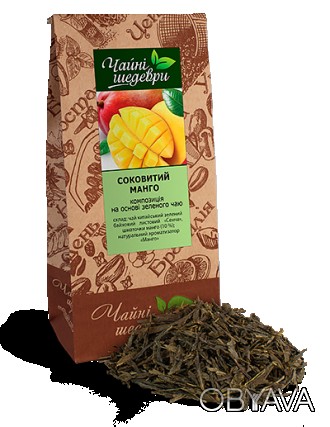 Чай Чайные шедевры Сочный манго зел. Китайский зеленый чай "Сенча" с кусочками м. . фото 1