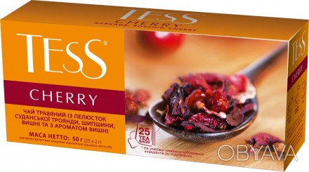 TESS Cherry — травяной чай на основе каркаде и шиповника со вкусом вишни и кориц. . фото 1