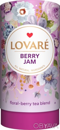 Оригинальный бленд цветочно-ягодного чая Lovare Ягодный джем - лепестки каркаде,. . фото 1